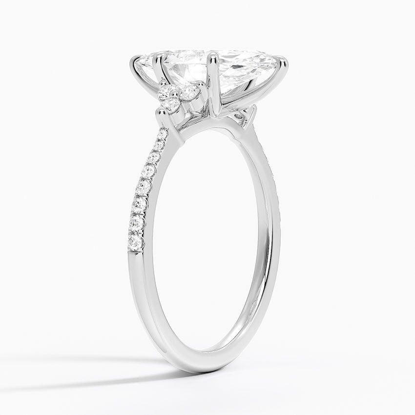 18K White Gold Melody Pavé Diamond Ring