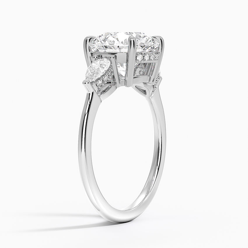 18K White Gold Adorned Opera Three Stone Diamond Ring (1/2 ct. tw.)