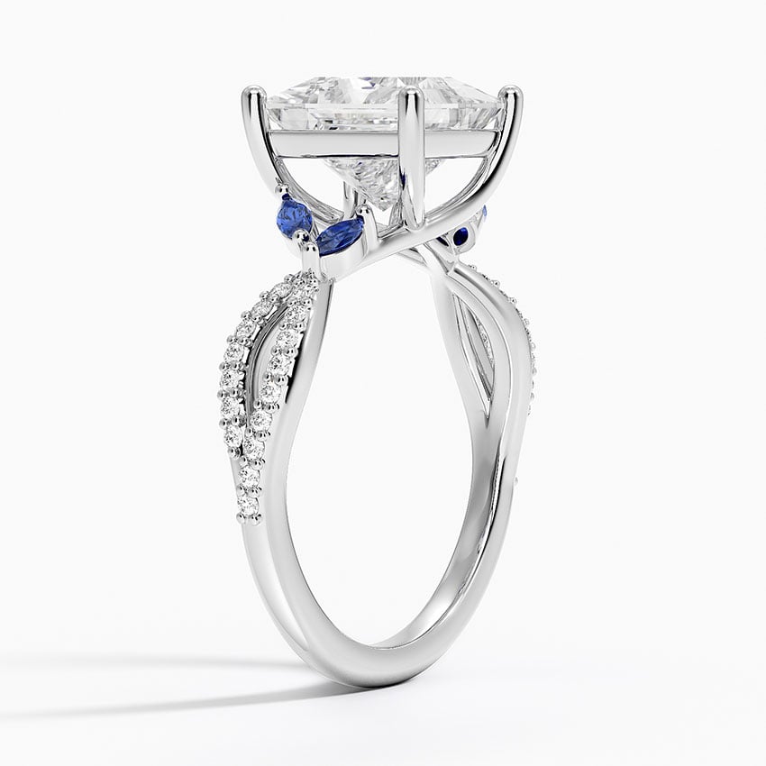 Diamond and Sapphire Engagement Ring
