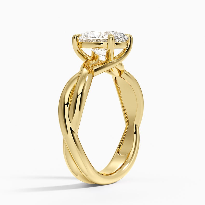 18K Yellow Gold Hazel Twist Solitaire Diamond Ring