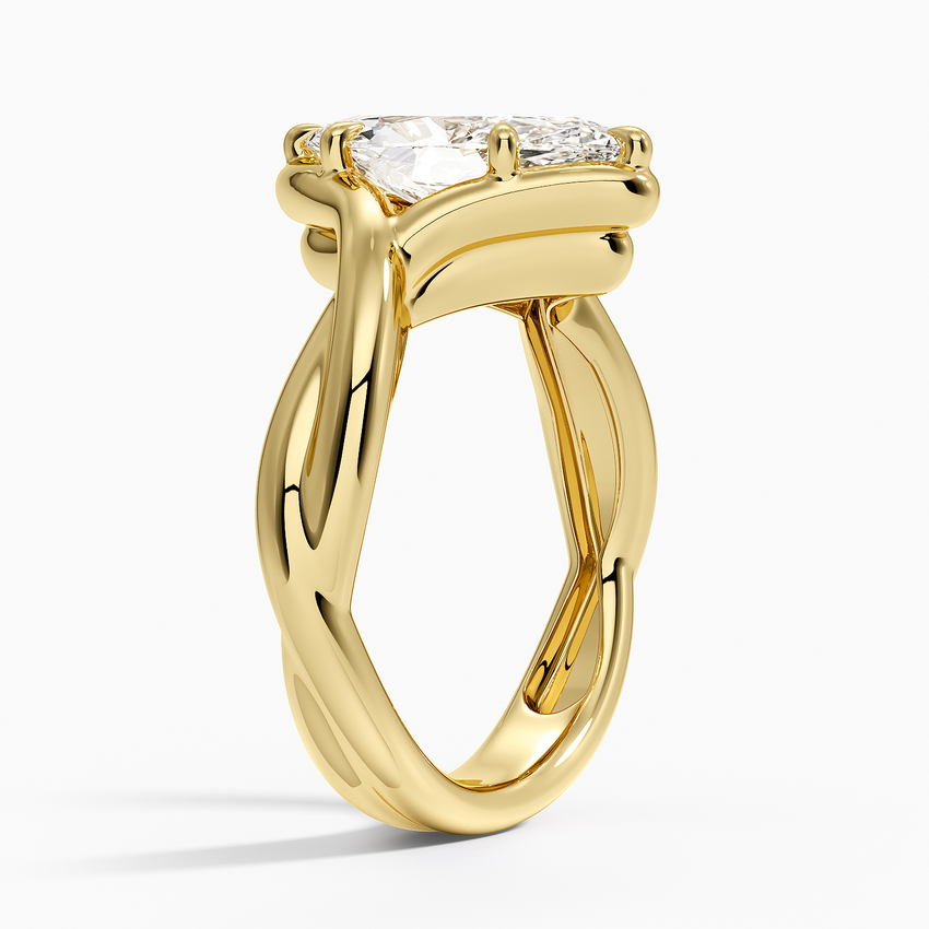 Bypass Twist Bezel Solitaire Diamond Ring