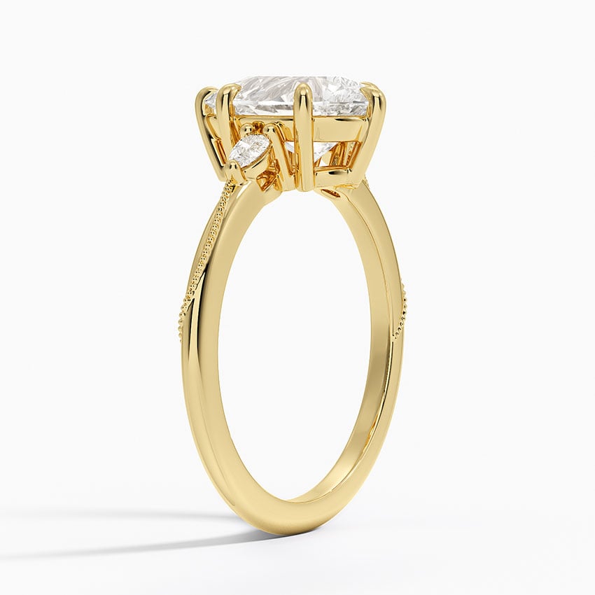 Camellia Three Stone Pear Diamond Ring