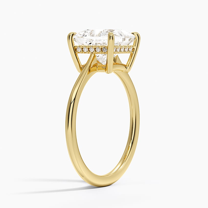 18K Yellow Gold Elle Hidden Halo Diamond Ring
