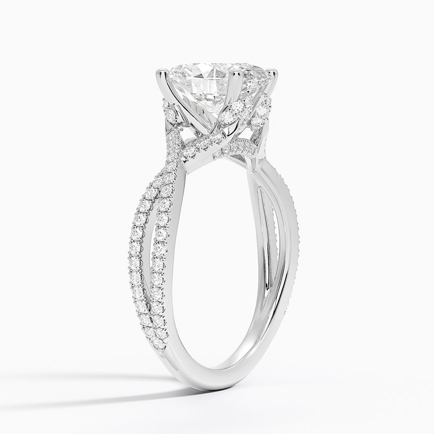 Twisting Split Shank Diamond Ring