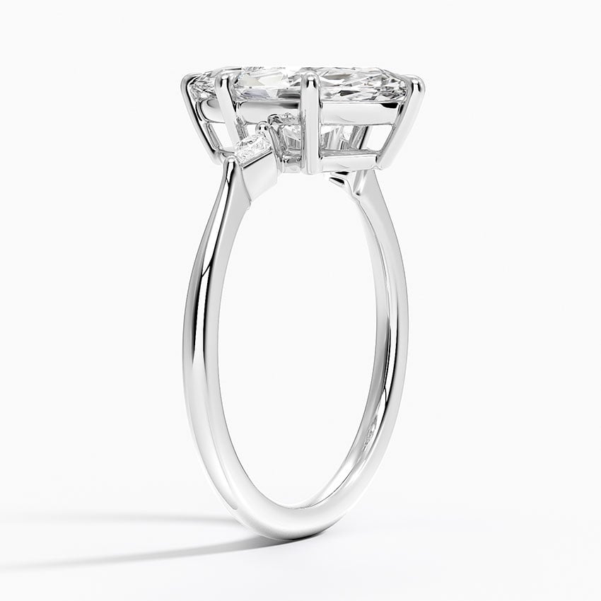 Platinum Petite Cometa Three Stone Diamond Ring