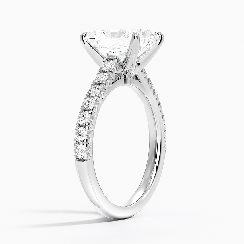 French Pavé Engagement Ring