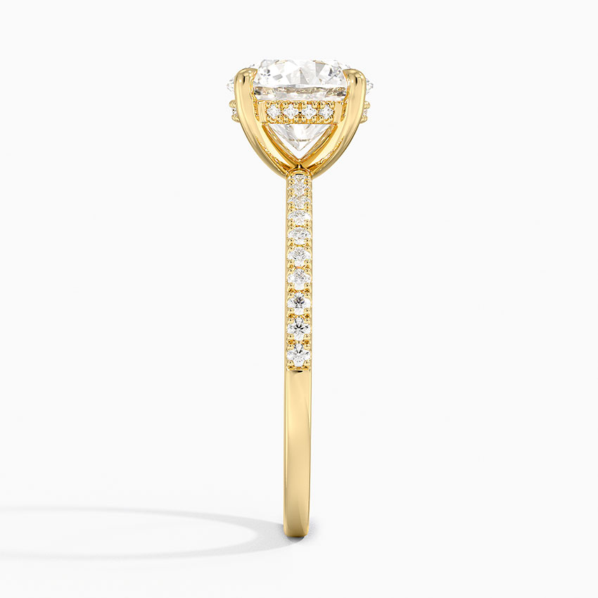 18K Yellow Gold Perfect Fit Half-Coverage Hidden Halo Diamond Ring (1/5 ct. tw.)
