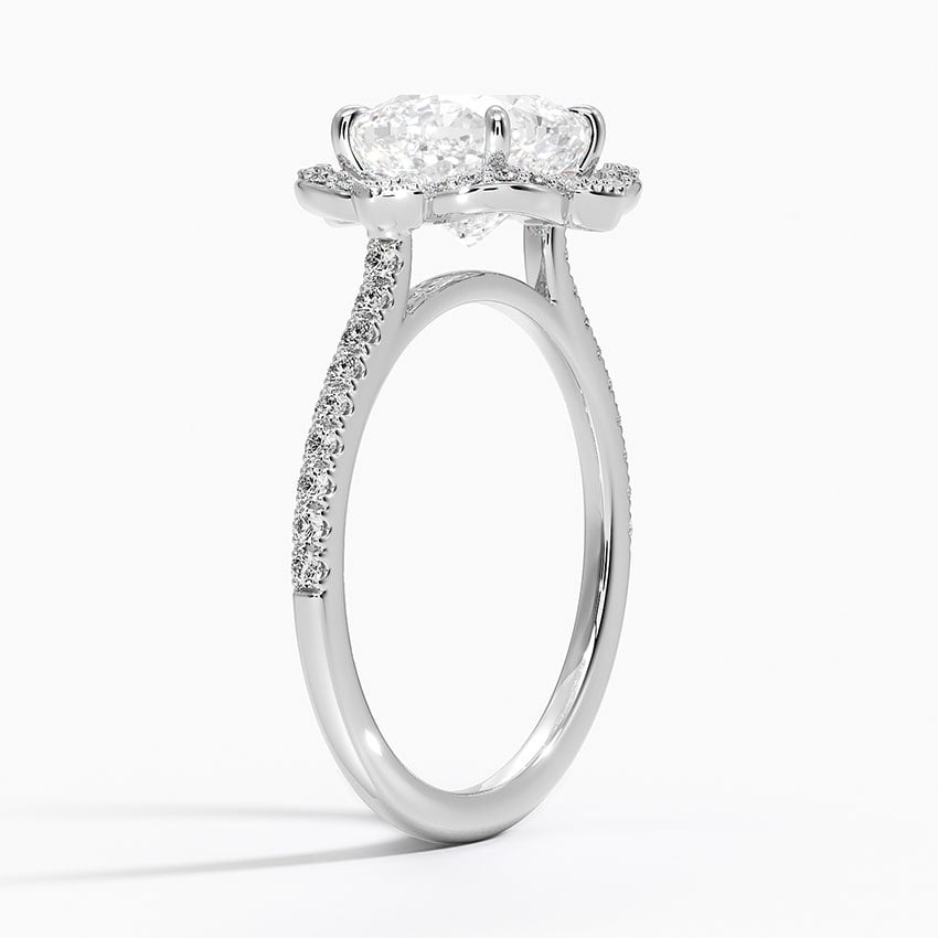 18K White Gold Reina Halo Diamond Ring