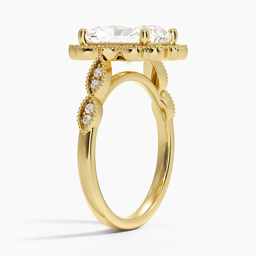 18K Yellow Gold Cadenza Halo Diamond Ring