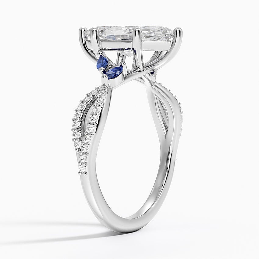 Diamond and Sapphire Engagement Ring