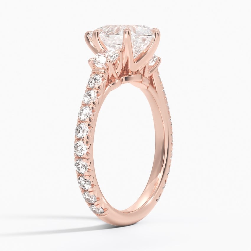14K Rose Gold Gramercy Three Stone Diamond Ring (3/4 ct. tw.)