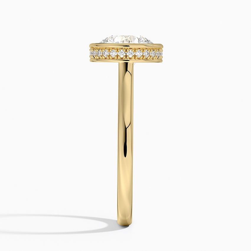 18K Yellow Gold Luna Hidden Halo Diamond Ring