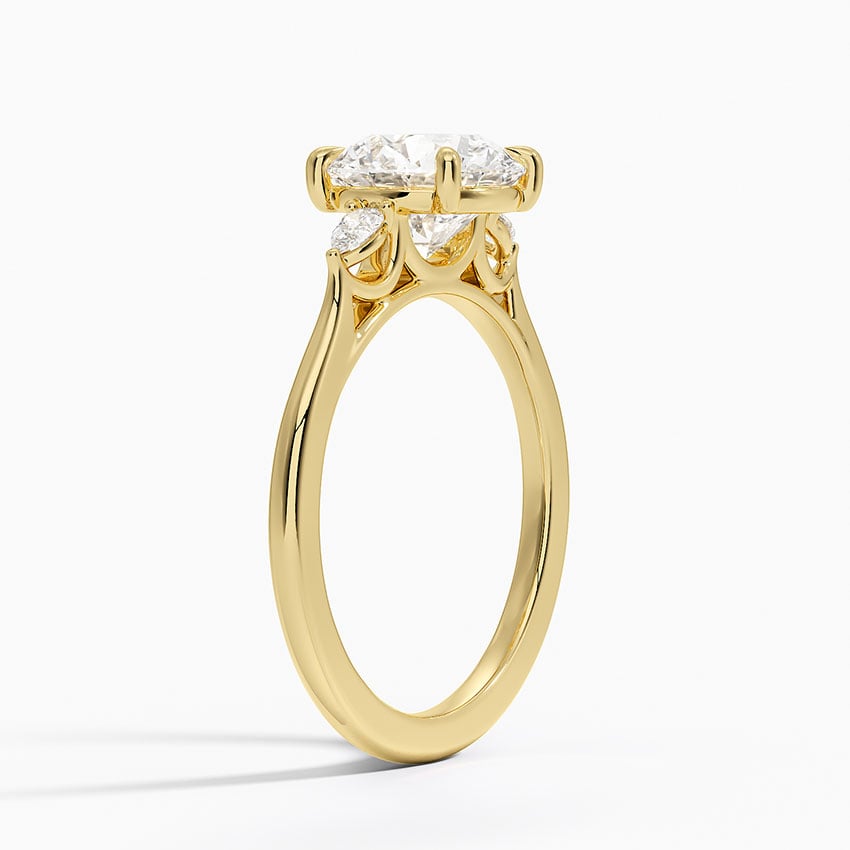 Three Stone Pear Engagement Ring - Aria