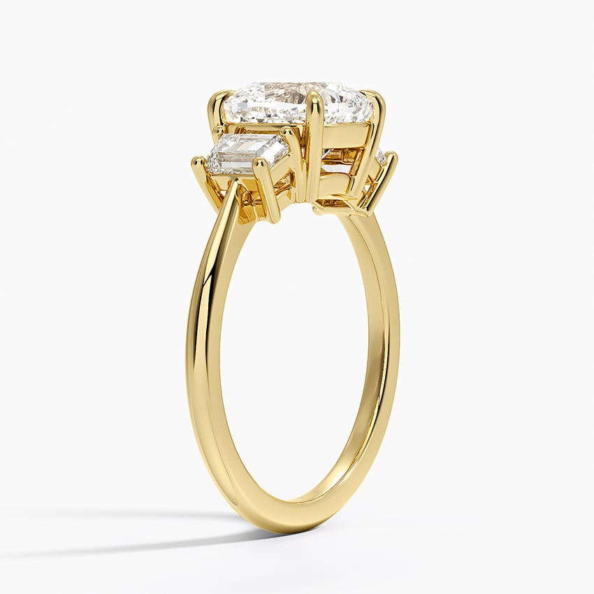 Embrace Three Stone Trapezoid Diamond Ring