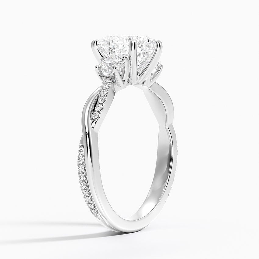 Three Stone Twisted Engagement Ring