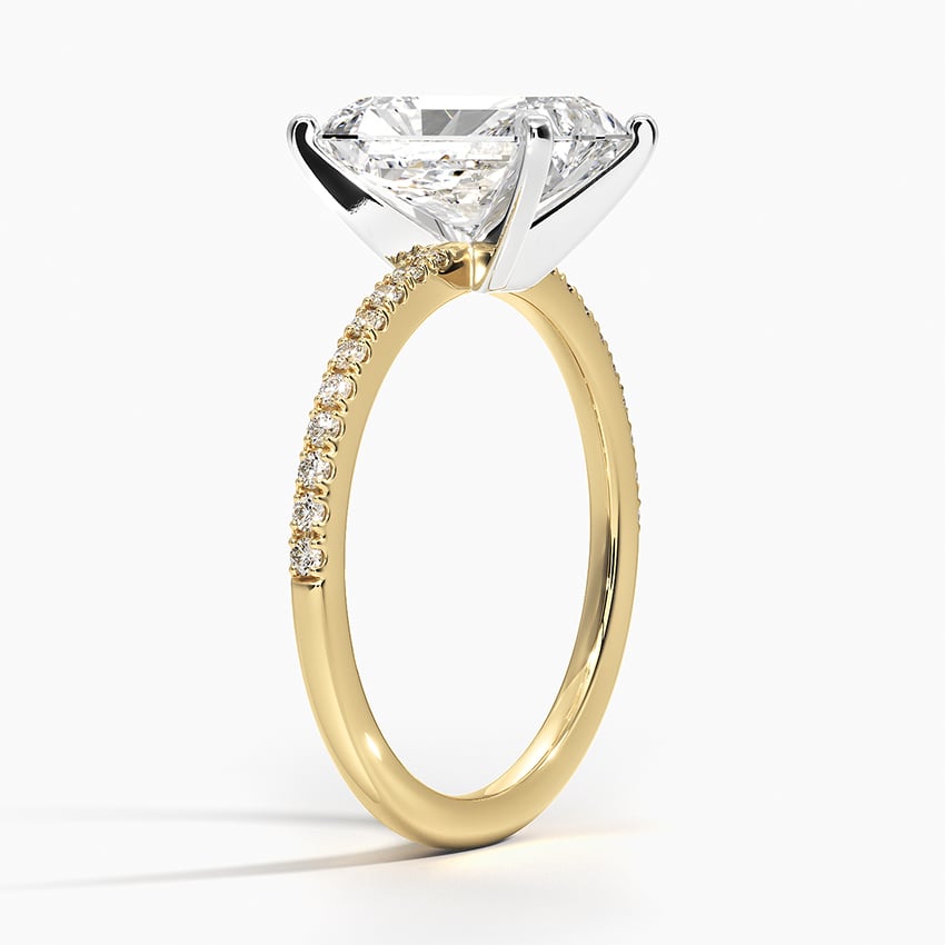 18K Yellow Gold Ballad Half Coverage Diamond Ring (1/8 ct. tw.)