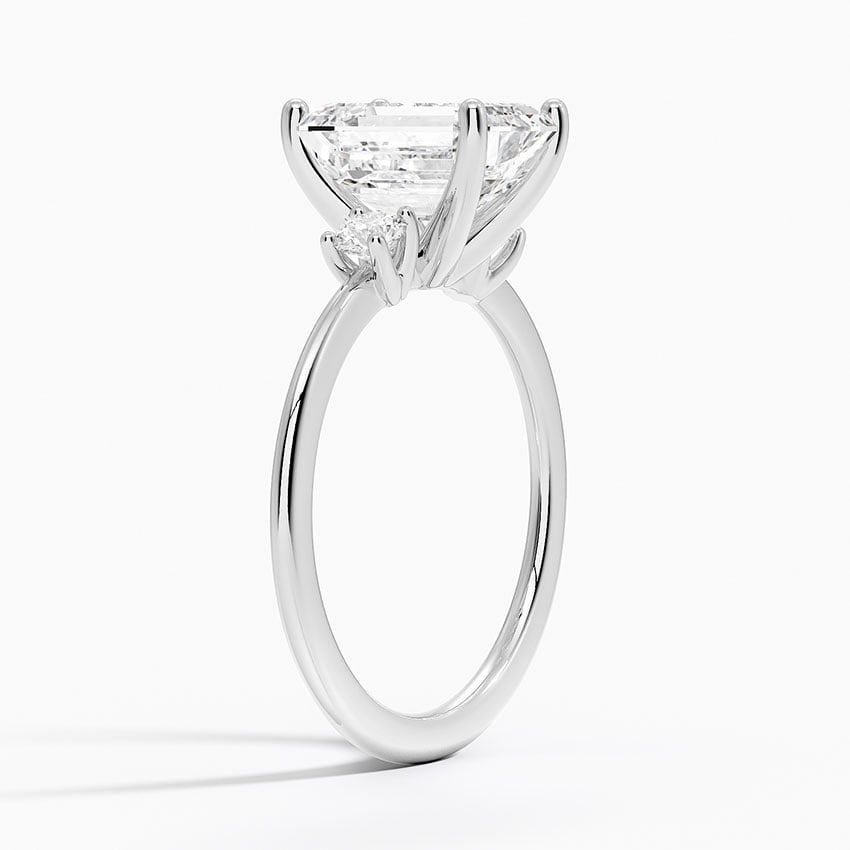 Thin Three Stone Diamond Ring