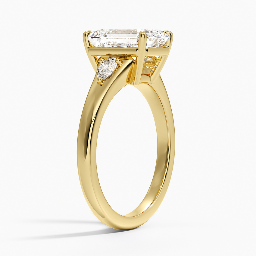 18K Yellow Gold Aria Three Stone Signet Diamond Ring (1/4 ct. tw.)