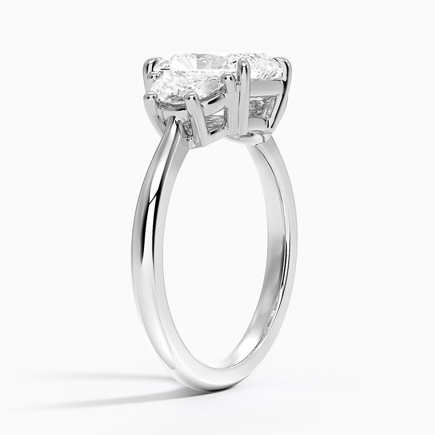 Half Moon Three Stone Diamond Ring (1/2 ct. tw.) in Platinum