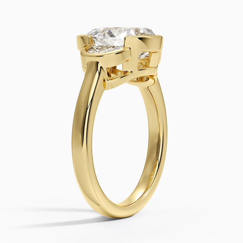 Half Moon Three Stone Bezel Diamond Ring (1/2 ct. tw.)