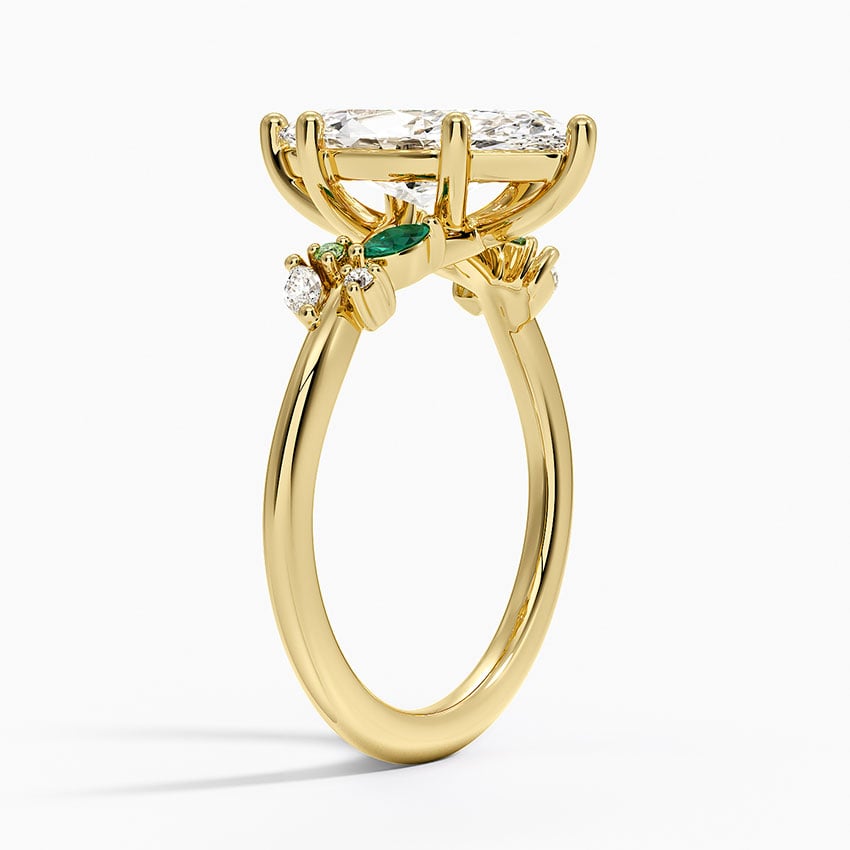 Arden Diamond Ring with Lab Emerald Accents - Brilliant Earth