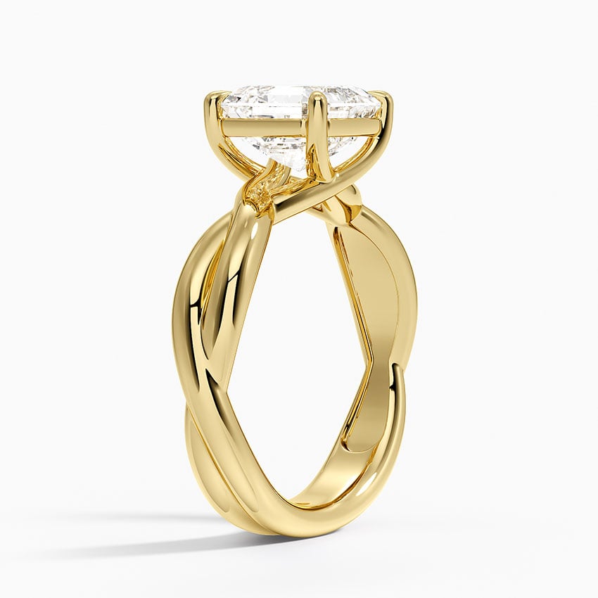 18K Yellow Gold Hazel Twist Solitaire Diamond Ring