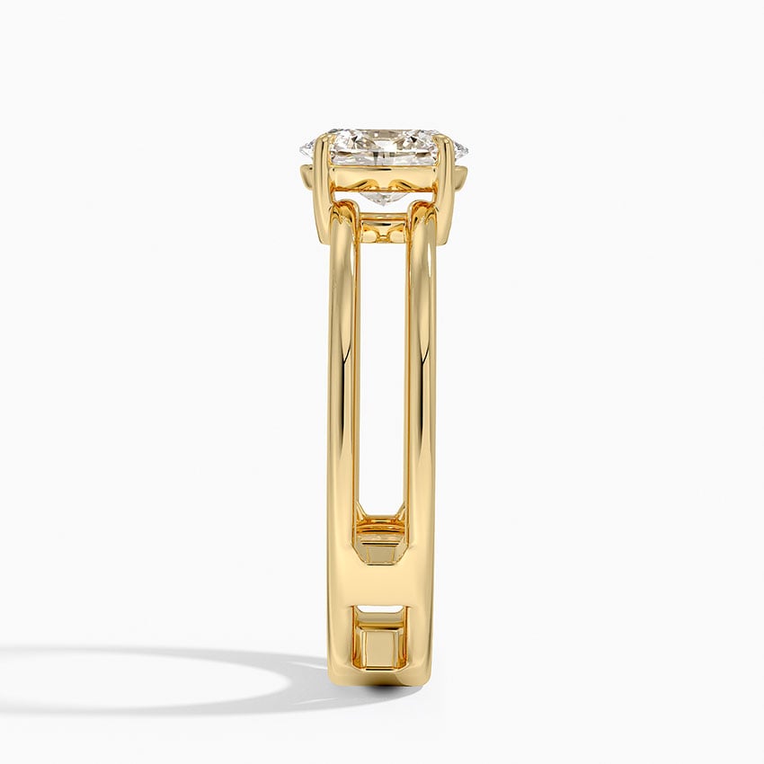 18K Yellow Gold Aimee Open Double Band Solitaire Ring