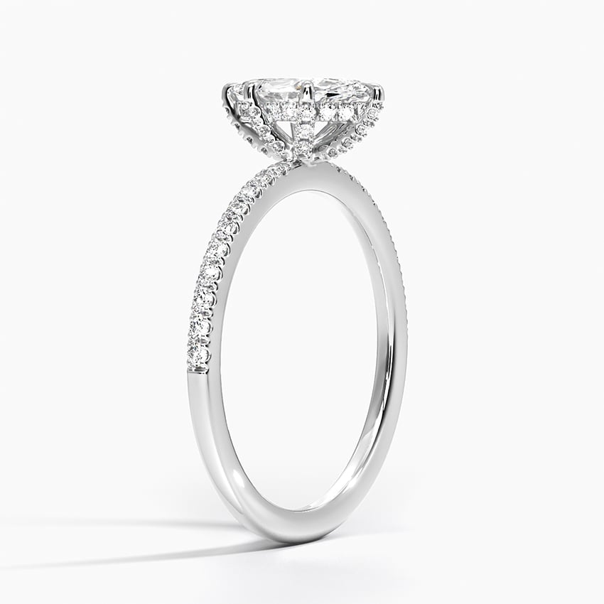 18K White Gold Viviana Half-Coverage Diamond Ring, large side view