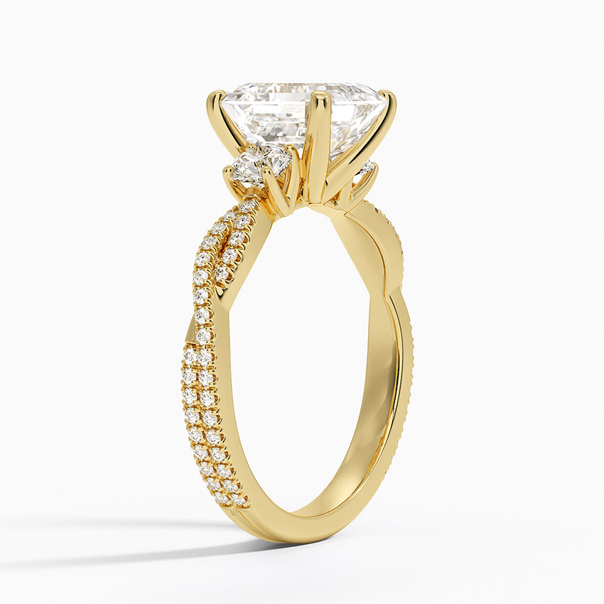 Luxe Three Stone Petite Twisted Vine Diamond Ring
