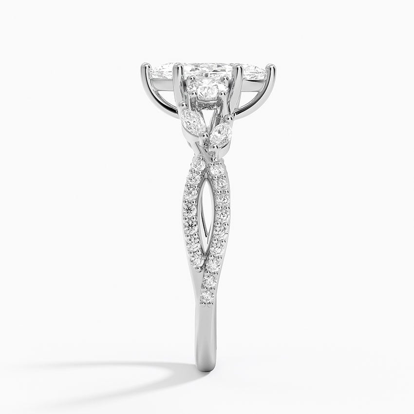 18K White Gold Luxe Willow Three Stone Diamond Ring (1/2 ct. tw.)