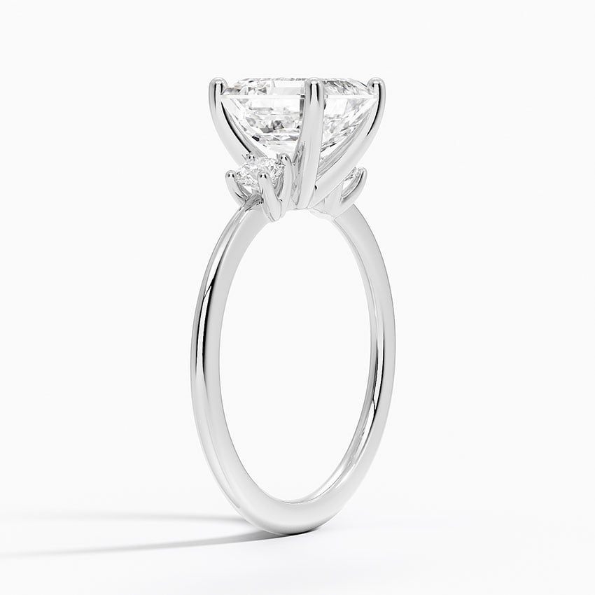 Thin Three Stone Diamond Ring