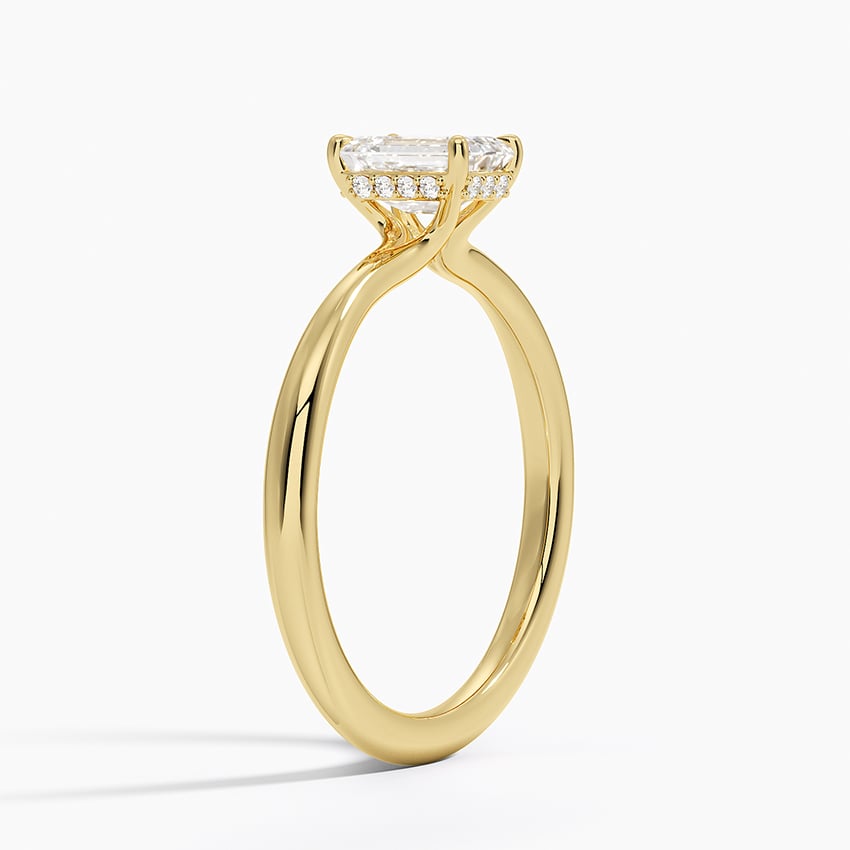 18K Yellow Gold Freesia Hidden Halo Diamond Ring