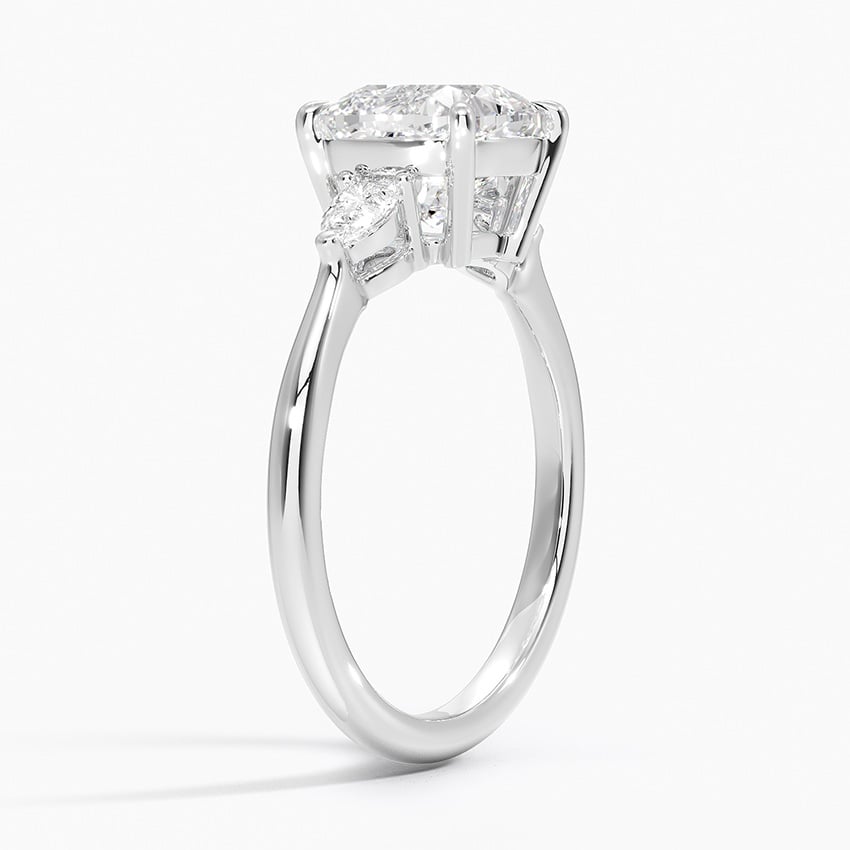 18K White Gold Petite Opera Three Stone Diamond Ring (1/4 ct. tw.)