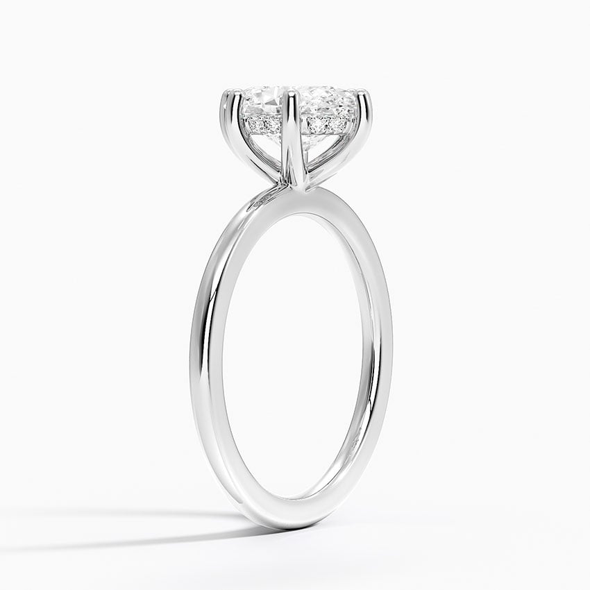 18K White Gold Sydney Perfect Fit Hidden Halo Six-Prong Diamond Ring