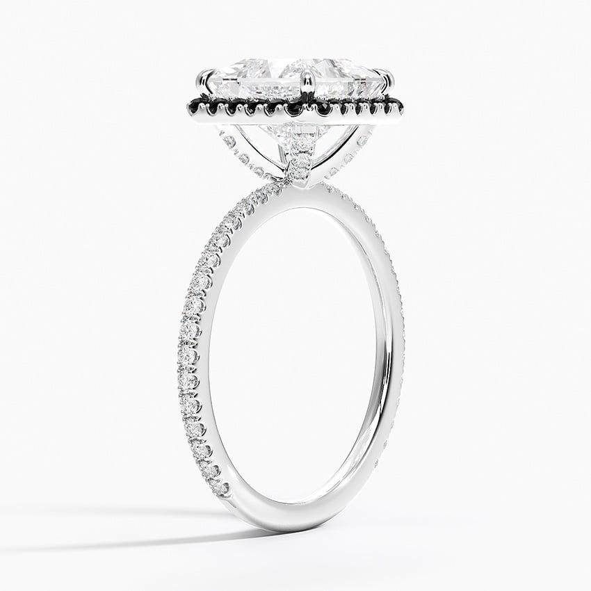 Waverly Halo Diamond Ring with Black Diamond Accents - Brilliant Earth