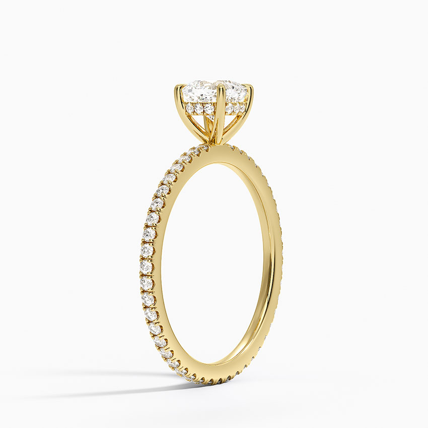 Perfect Fit Hidden Halo Eternity Diamond Engagement Ring in 18K Yellow Gold