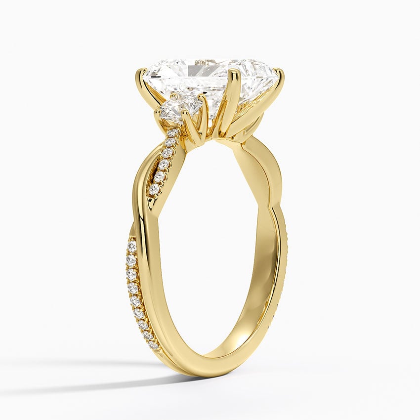 18K Yellow Gold Petite Twisted Vine Three Stone Diamond Ring (2/5 ct. tw.)