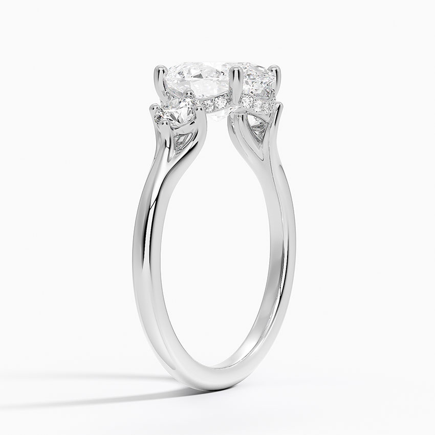 18K White Gold Luxe Floating Three Stone Diamond Ring (1/3 ct. tw.)