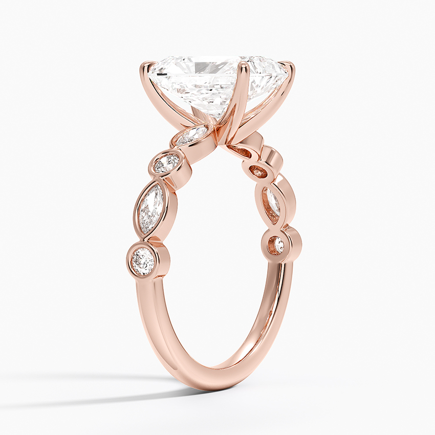14K Rose Gold Versailles Bezel Diamond Ring