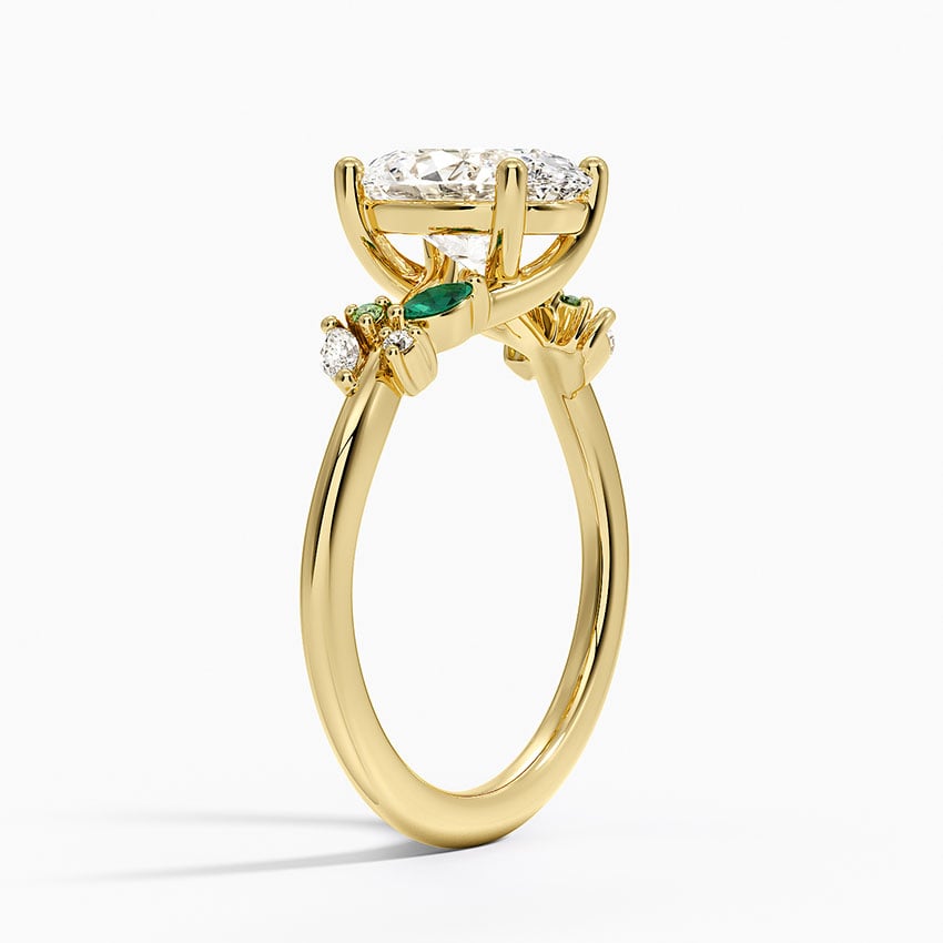 Arden Diamond Ring with Lab Emerald Accents - Brilliant Earth