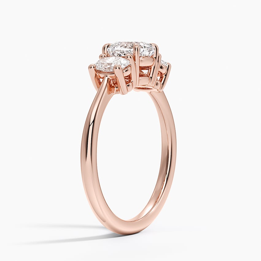 14K Rose Gold Oval-Cut Three Stone Diamond Ring (1/2 ct. tw.)