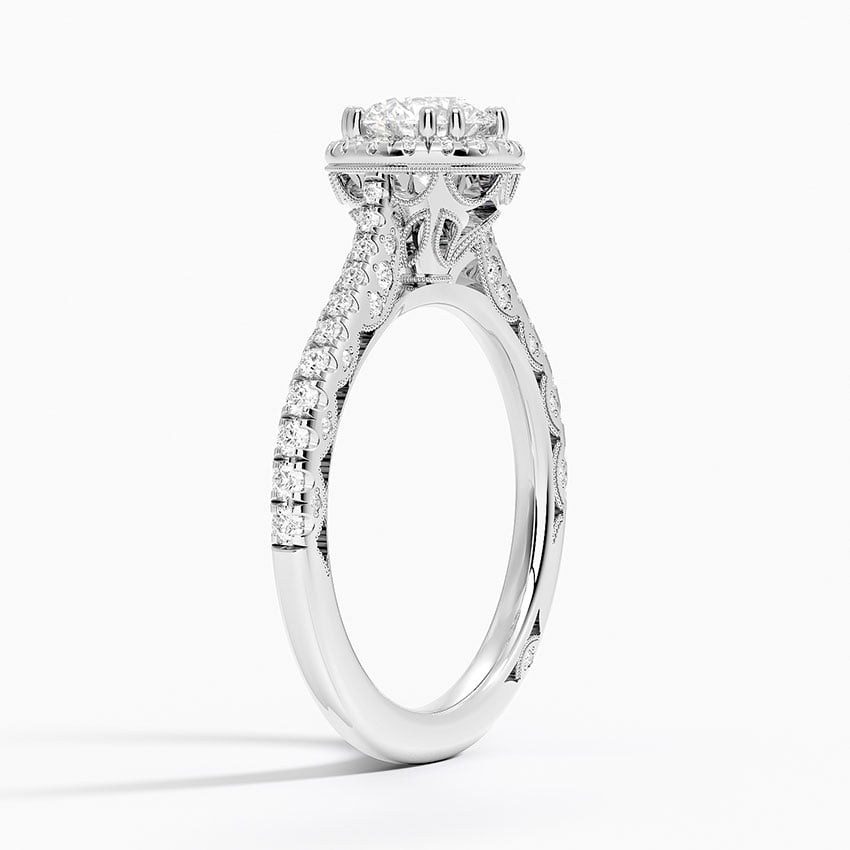 PT Aquamarine Tacori Petite Crescent Bloom Diamond Ring, large top view