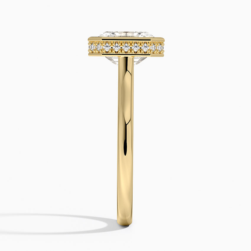 18K Yellow Gold Luna Hidden Halo Diamond Ring