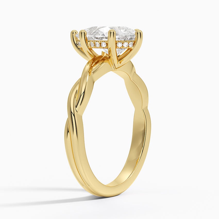 Twisted Vine Hidden Halo Diamond Ring
