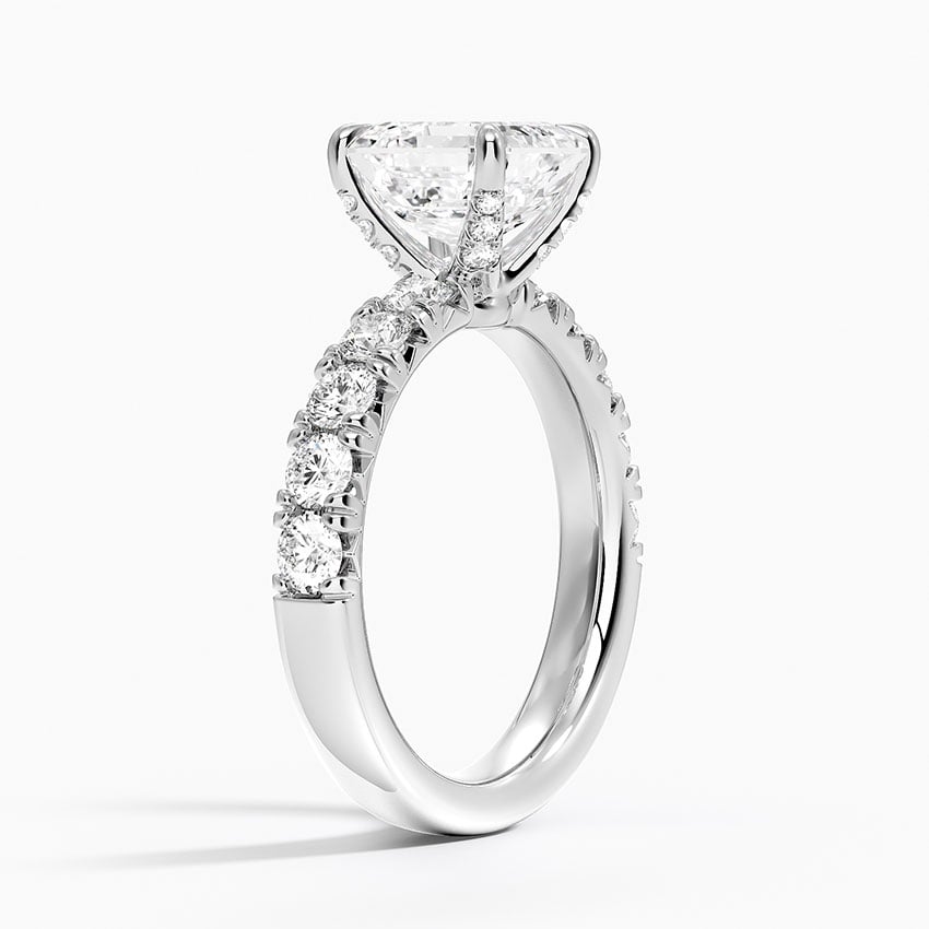 Luxe French Pave Diamond Engagement Ring