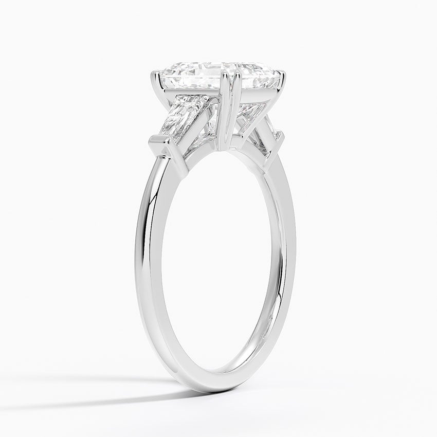 Double Prong Three Stone Diamond Ring