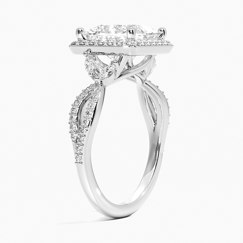 Luxe Floral Halo Engagement Ring