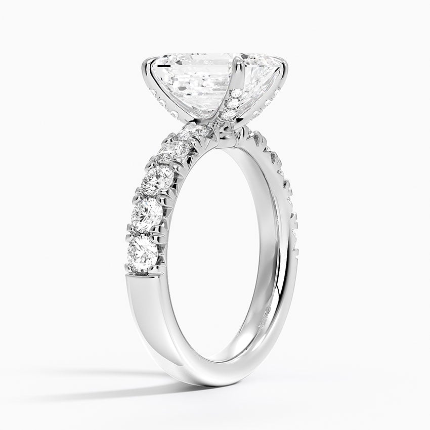 Luxe French Pave Diamond Engagement Ring