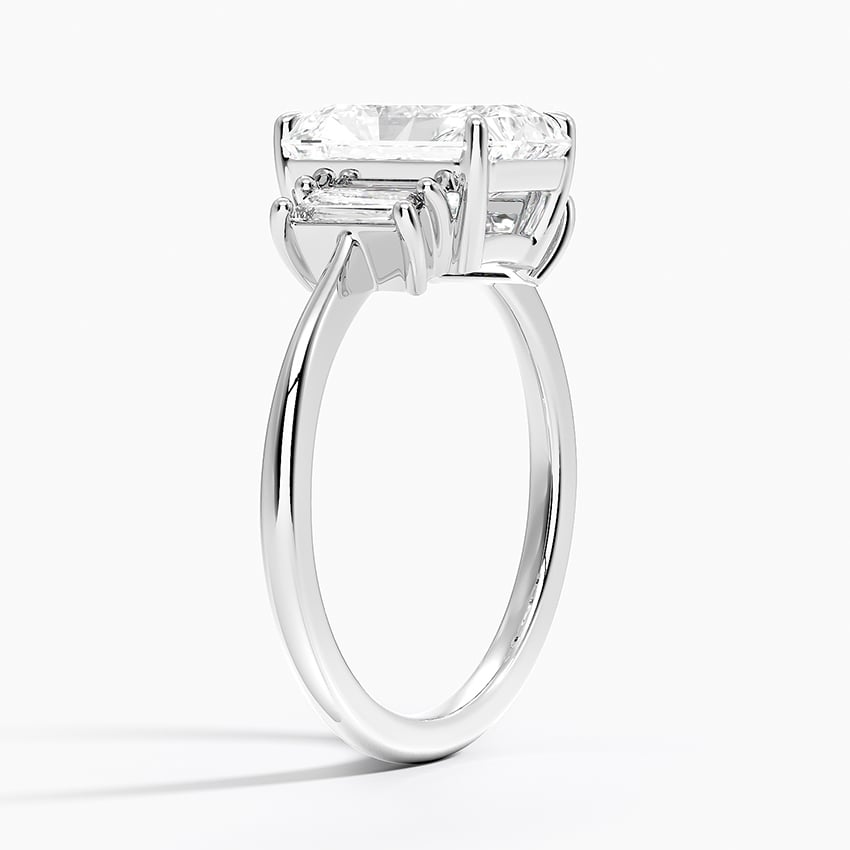 Horizontal Baguette Diamond Engagement Ring