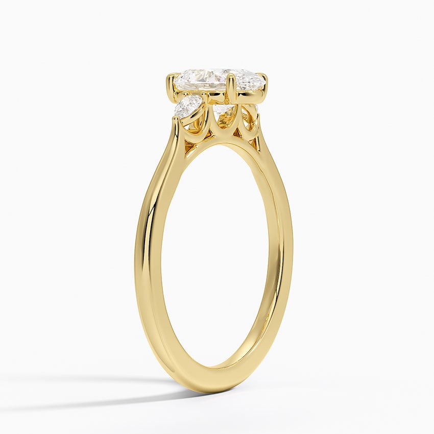 18K Yellow Gold Perfect Fit Aria Three Stone Diamond Ring